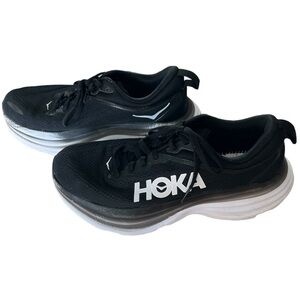 Hoka Bondi 8 black and white running shoes Size 8